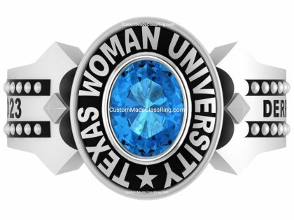 Customized Women’s (Ladies) High School and College Sterling Silver Class Ring – Personalized-Custom Made Class ring