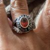 Custom oval class ring for her high school, college, university graduation personalized gift fully customized for her sterling silver - Custom Made Class ring