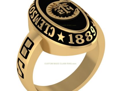 Premium Gold Alloy Clemson Class Ring with Iconic 'C' and Palmetto Tree