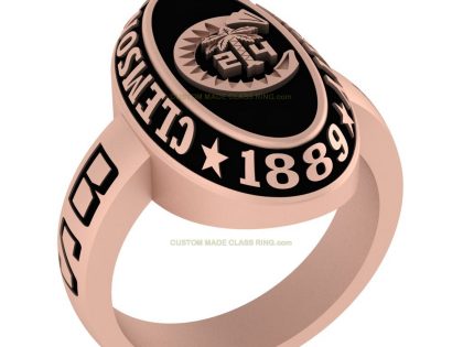 Exquisite Clemson University Ladies' Dinner Rose Gold Class Ring with Custom Engravings