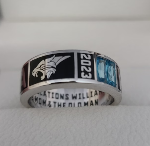 Custom Class band ring for Men and Women , high school class rings , color enamel graduation ring 2024 2025 2026 , Her graduation gift- Custom Made Class ring photo review